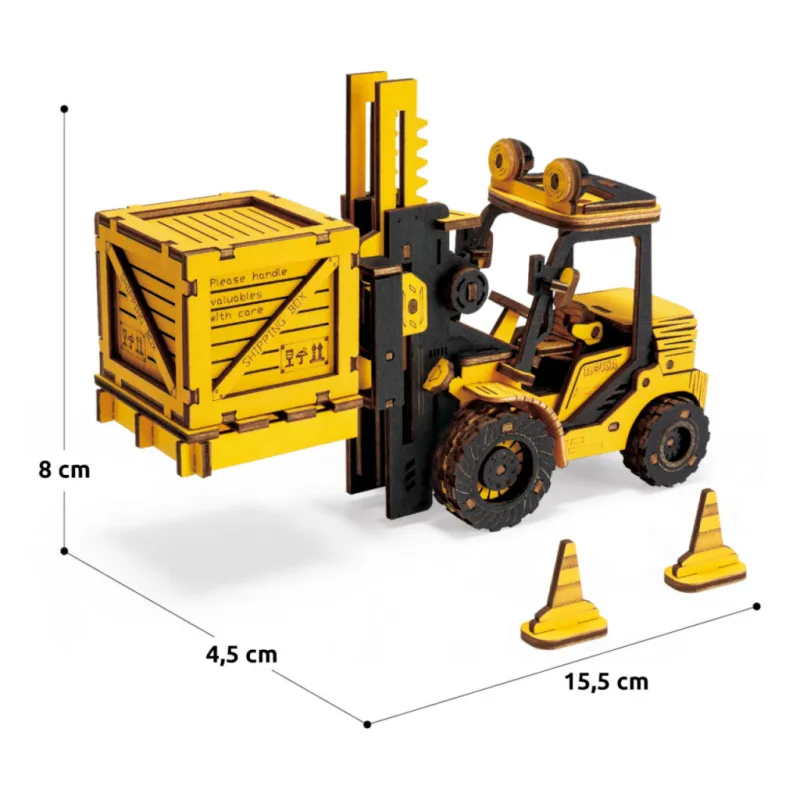 RoboTime Drevené 3D puzzle Vysokozdvižný vozík