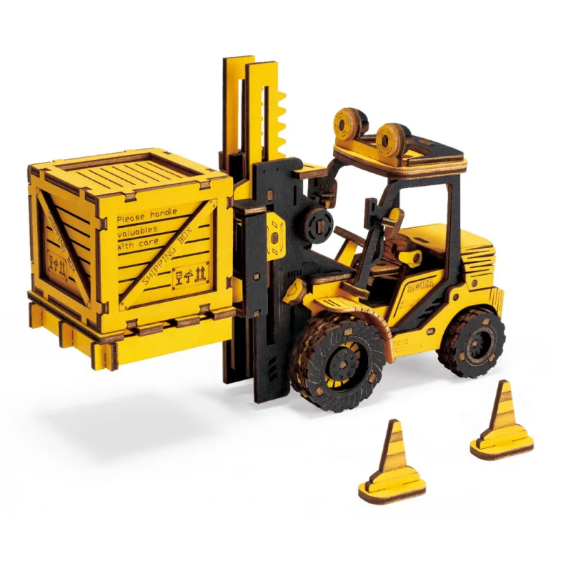 RoboTime Drevené 3D puzzle Vysokozdvižný vozík
