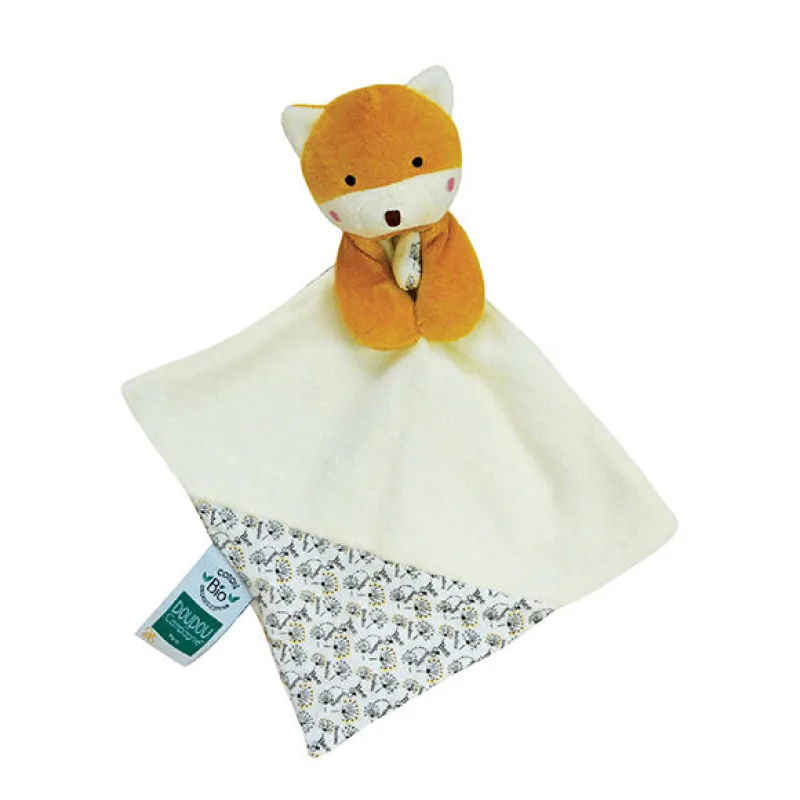 Doudou Darčeková sada - Líška s dečkou z BIO bavlny 20 cm