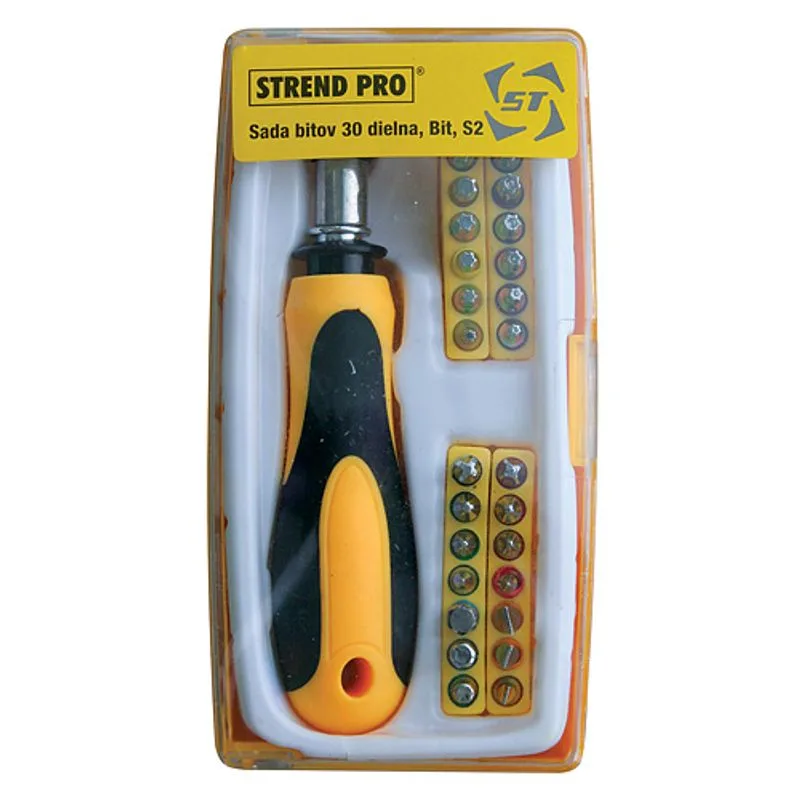 Sada bitov Strend Pro YF40529, 30-dielna, so skrutkovačom, S2