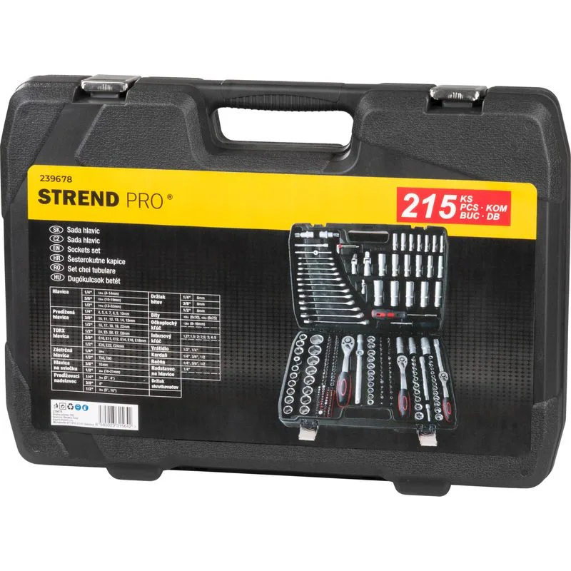 Strend Pro Sada náradia STREND CUBE 221, 1/2"+1/4"+3/8" 215 dielna, 239678