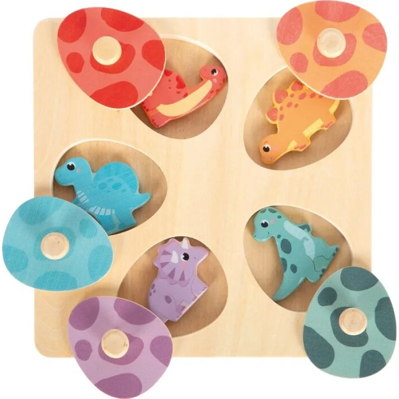 Drevené pamäťové puzzle Dino