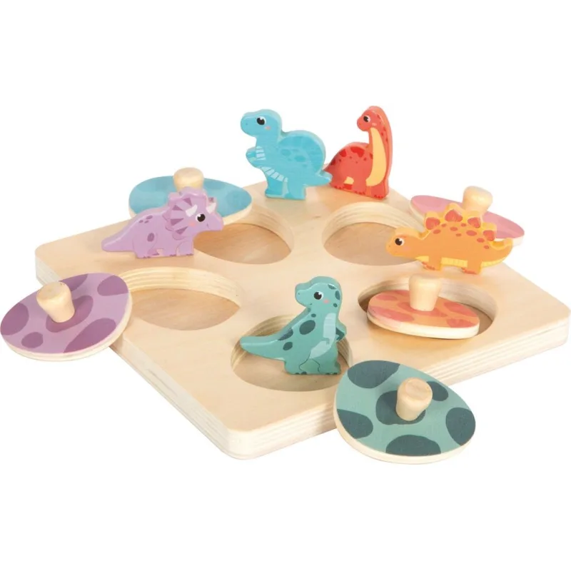 Drevené pamäťové puzzle Dino