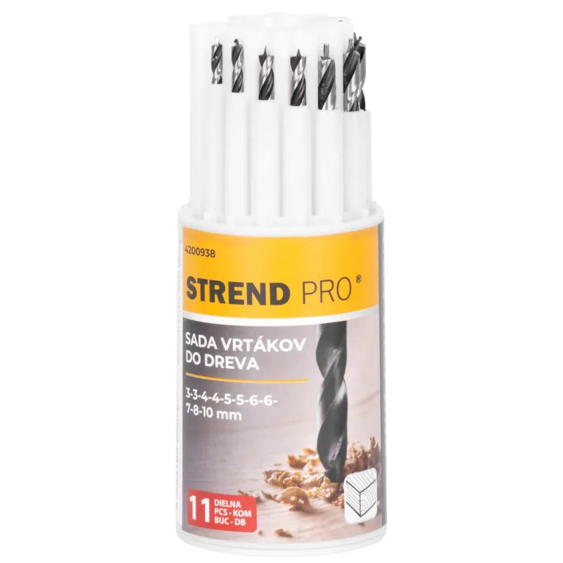 Sada vrtákov do dreva Strend Pro – 11 dielna, uhlíková oceľ