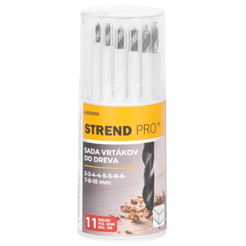 Sada vrtákov do dreva Strend Pro – 11 dielna, uhlíková oceľ