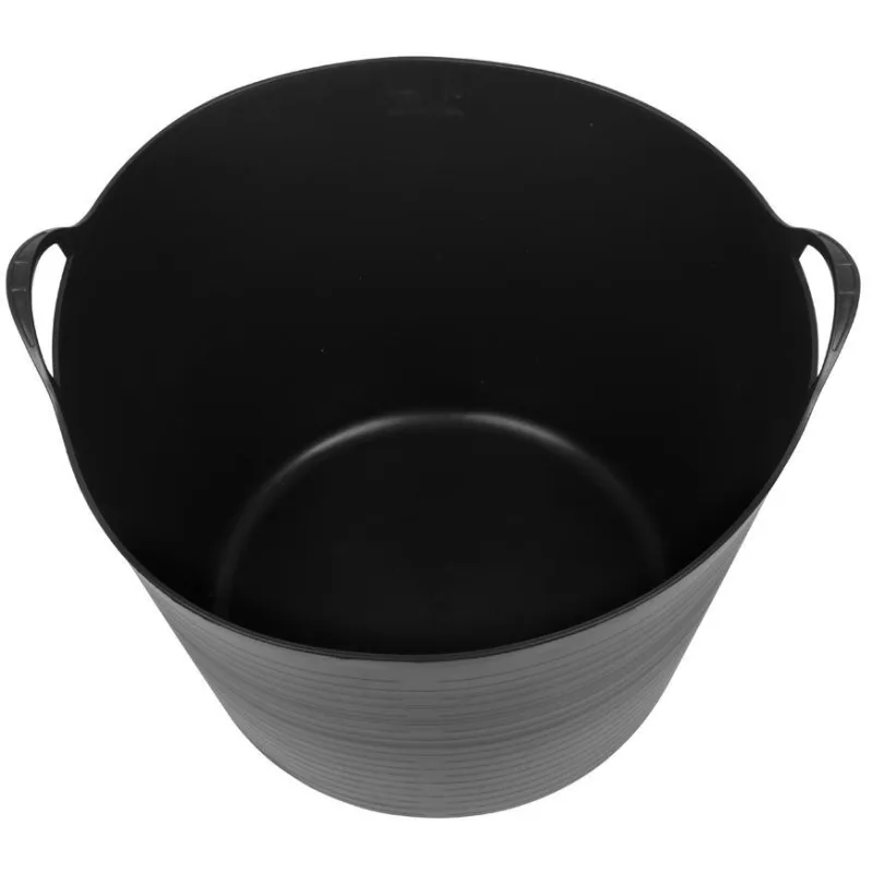 Stavebné vedro Flexi, čierne, s ušami, 42 l, 46,5x37 cm