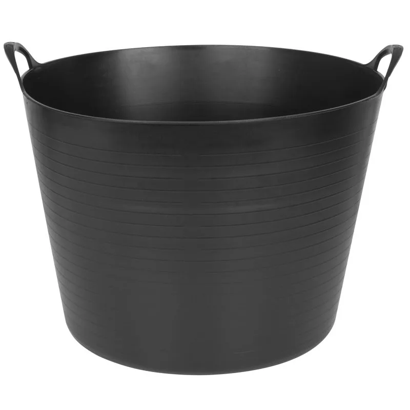 Stavebné vedro Flexi, čierne, s ušami, 42 l, 46,5x37 cm
