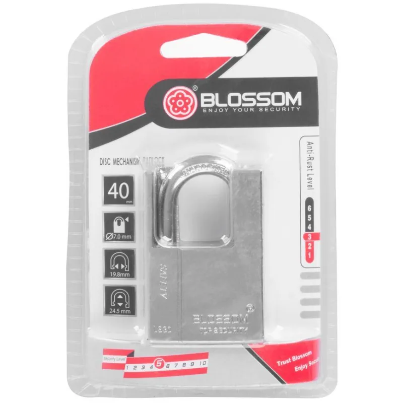 Zámok Blossom LS0340, 40 mm, visiaci, Hi-Security, bezpečnostný