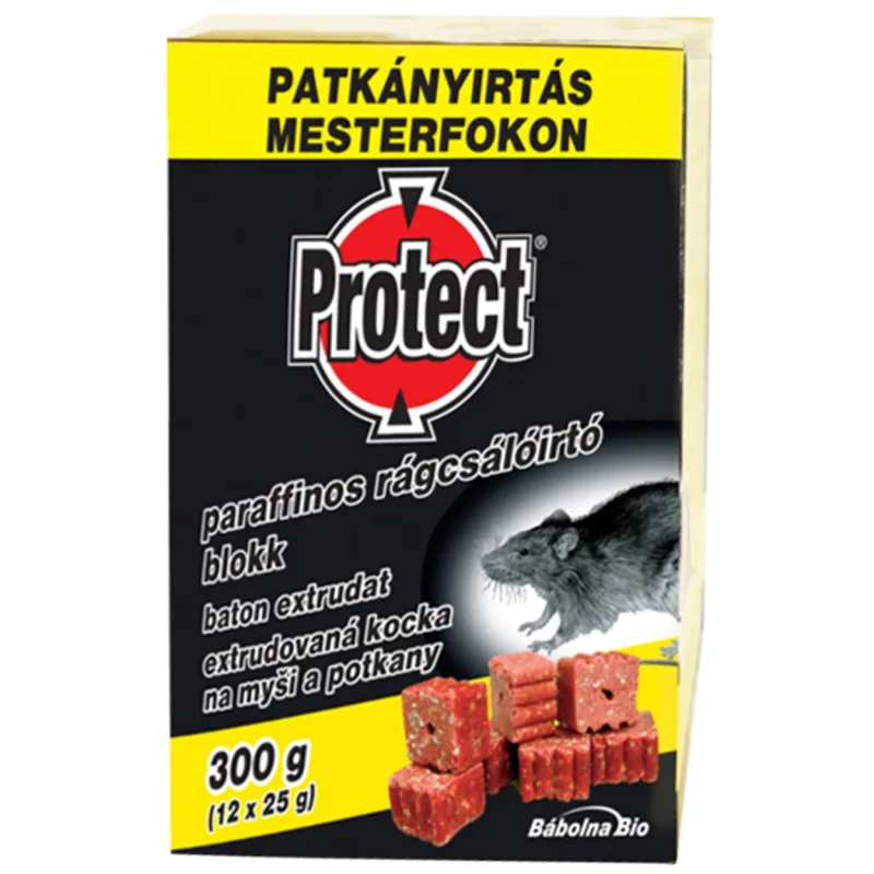 Návnada PROTECT, extrudovaná kocka, na myši a potkany, 300 g, (12ks x 25 g)