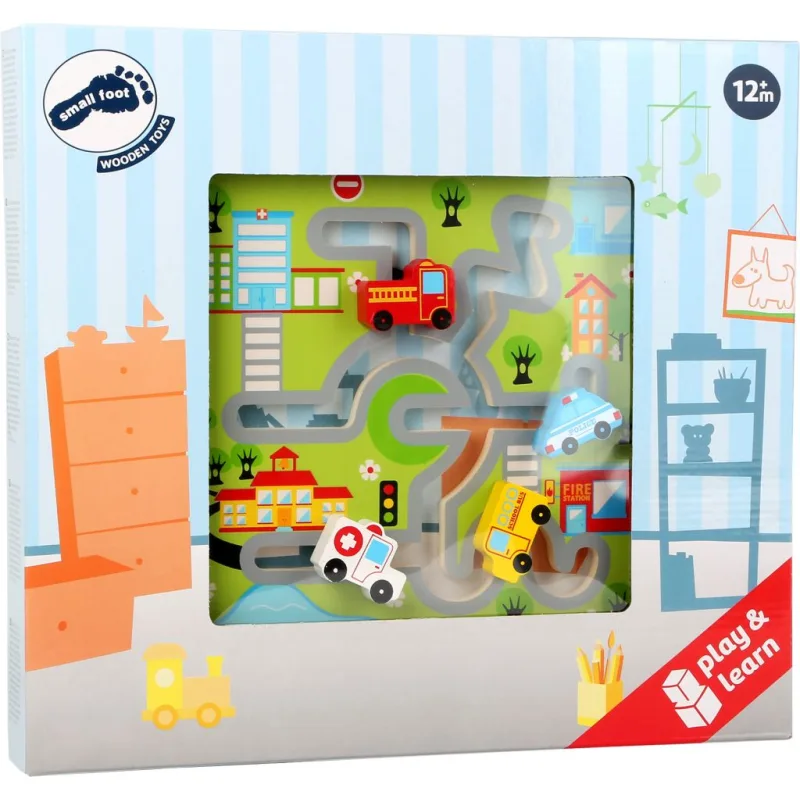 Drevené posuvné puzzle Mesto