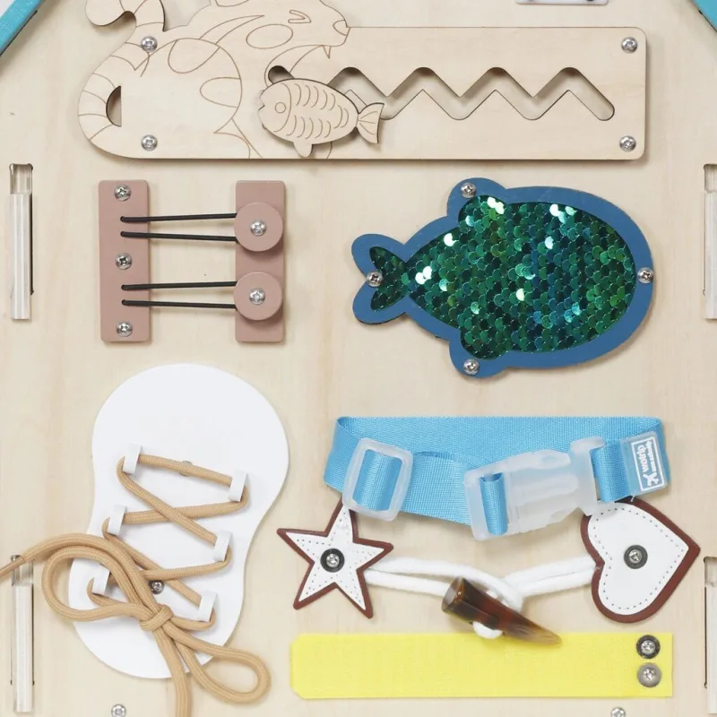 2Kids Toys Activity board Domček tyrkysový