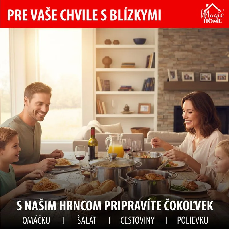 Kastról MagicHome Chloe, hrniec, 24 cm, 5,5 lit., so sklenenou pokrievkou, nerez
