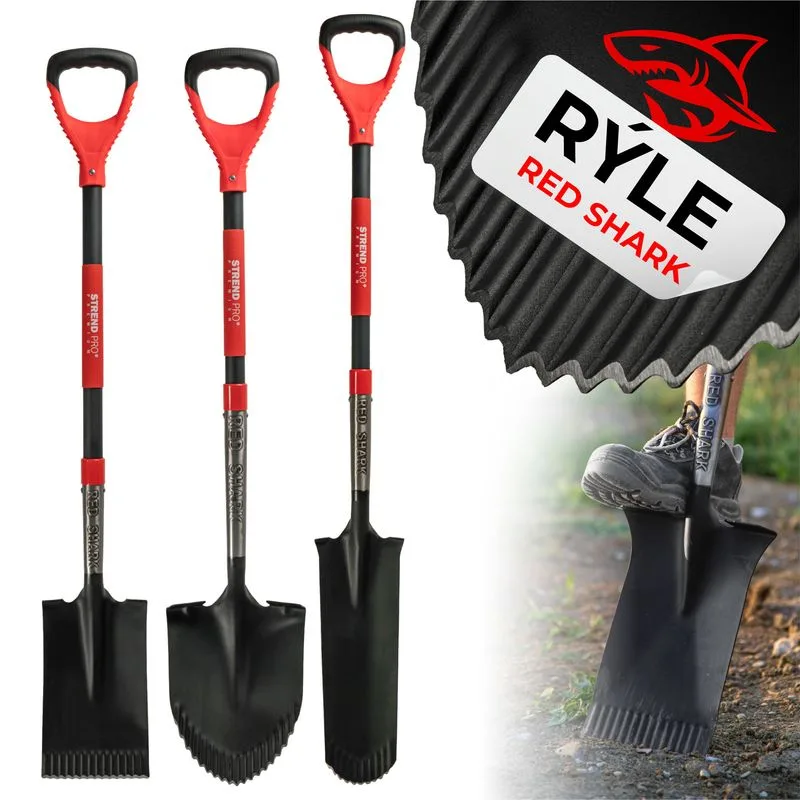 Rýľ Strend Pro Premium RedShark rovný, drevená násada D 1150 mm