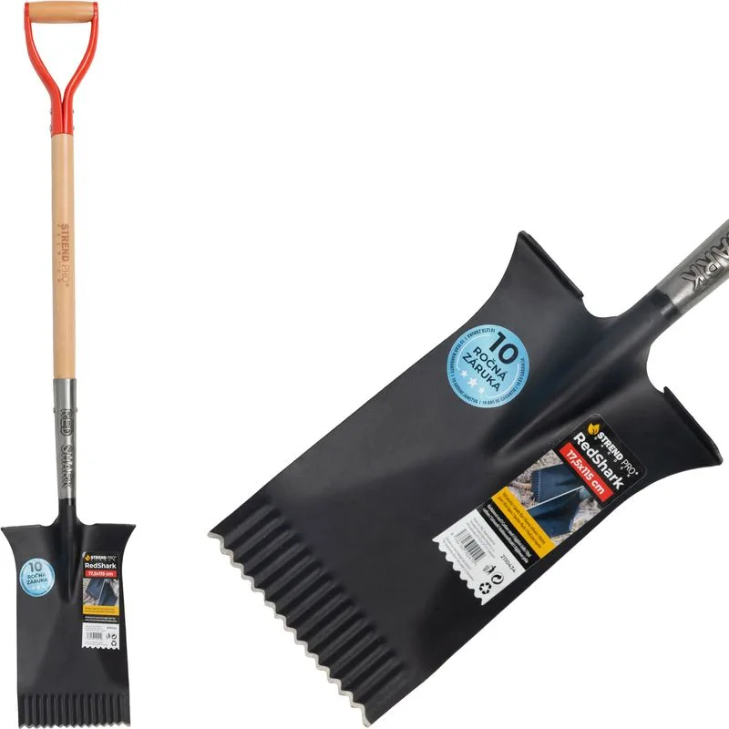 Rýľ Strend Pro Premium RedShark rovný, drevená násada D 1150 mm