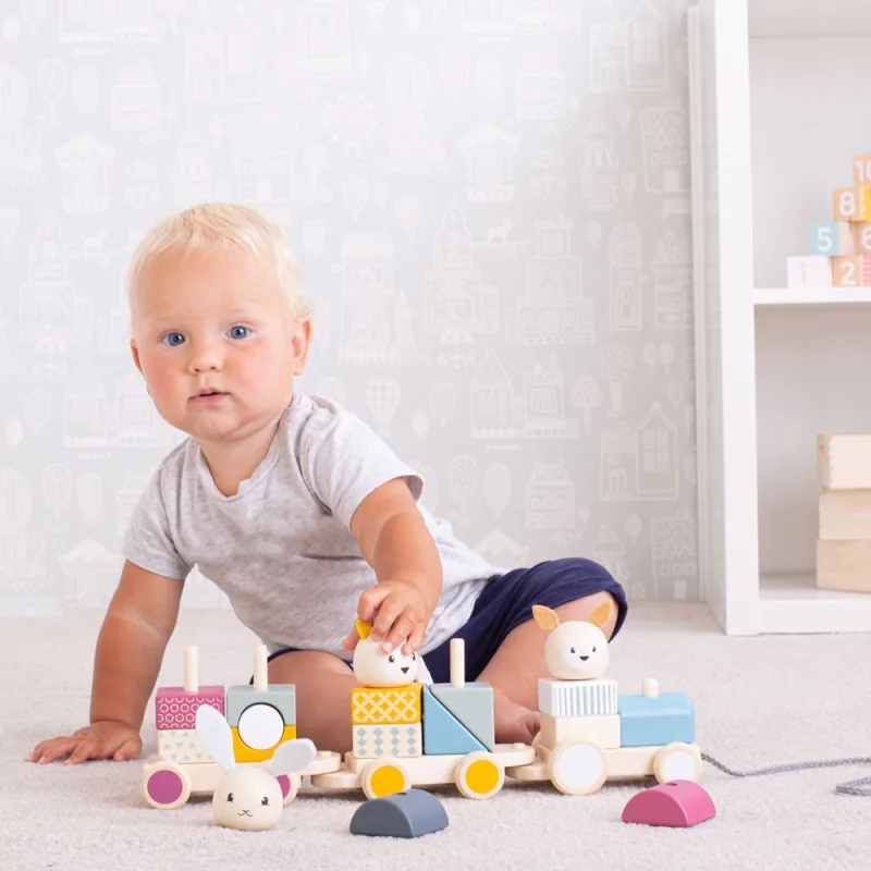 Bigjigs Toys Drevený vláčik so zvieratkami