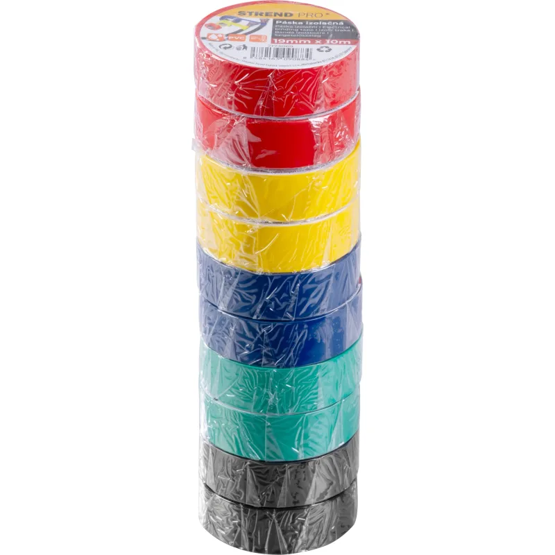 Izolačná páska 19 mm x 10 m, PVC, rôzne farby, balenie 10 ks