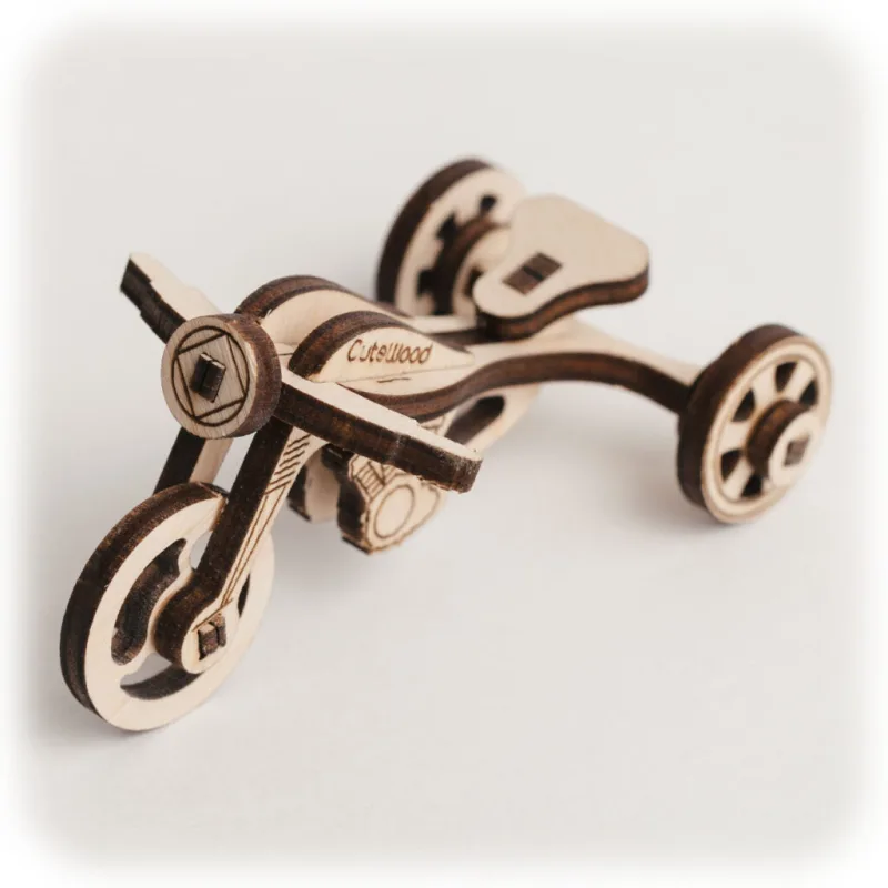 Drevené 3D puzzle Motocykel