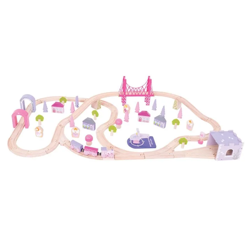 Bigjigs Rail Drevená vláčikodráha pre dievčatá - Rozprávka