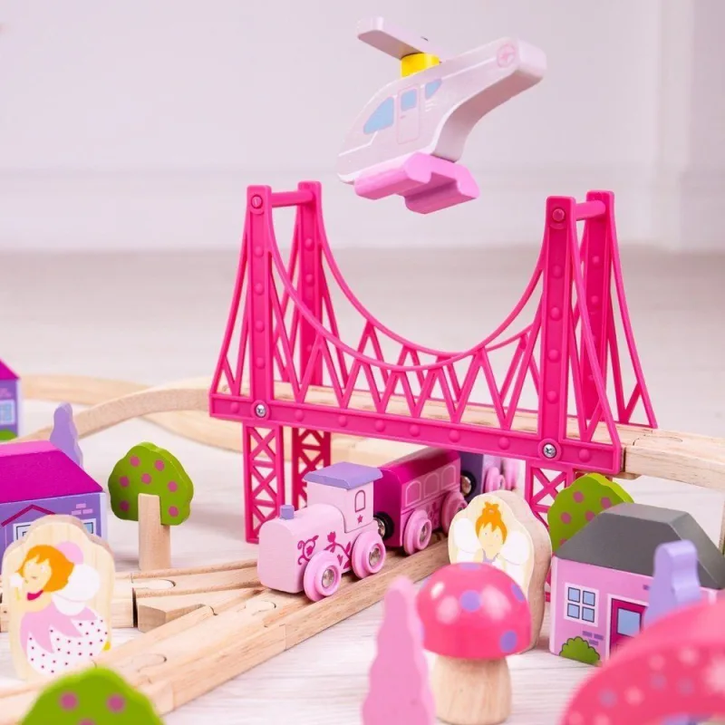 Bigjigs Rail Drevená vláčikodráha pre dievčatá - Rozprávka