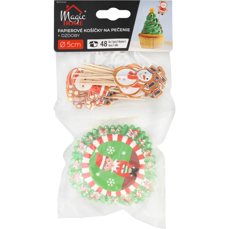 Vianočná sada na muffiny MagicHome, 48 ks