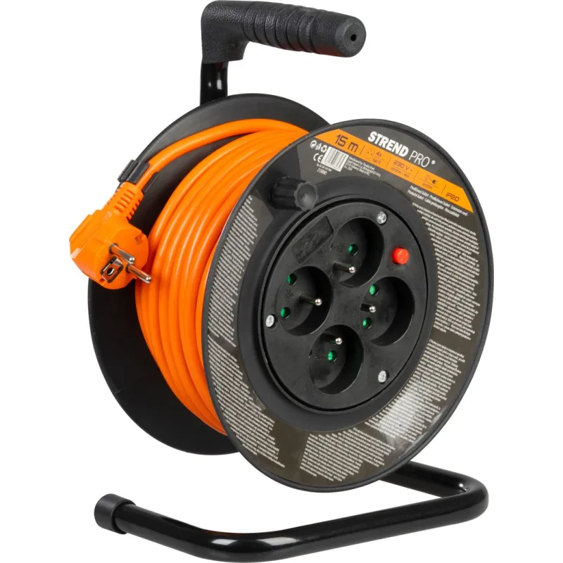 Kábel Strend Pro DG-FB04 predlžovací, L-15 m, na bubne, prierez 1,5 mm2