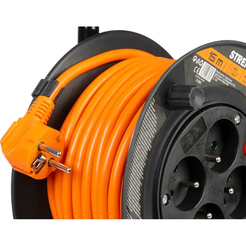 Kábel Strend Pro DG-FB04 predlžovací, L-15 m, na bubne, prierez 1,5 mm2