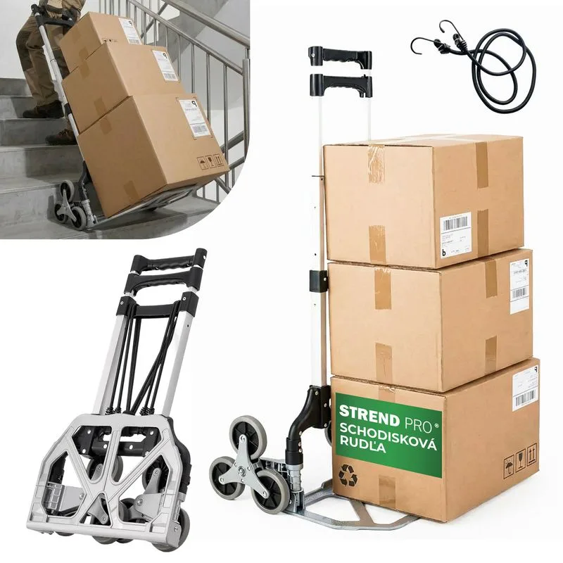 Rudľa Strend Pro, prepravný vozík, skladacia schodisková, teleskopická, max. 80 kg