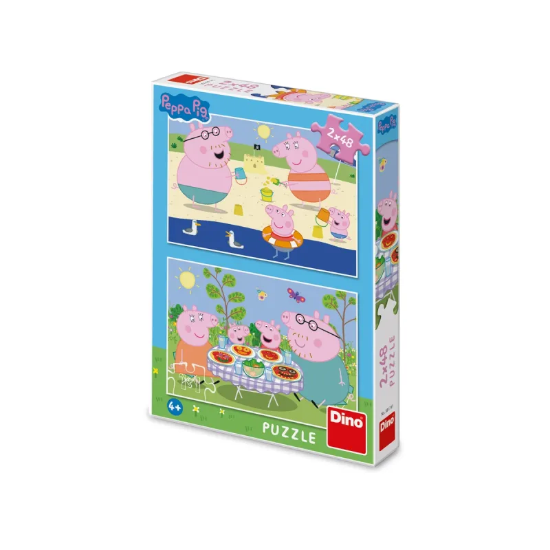 Dino Puzzle Peppa Pig: Na dovolenke 2x48 dielikov