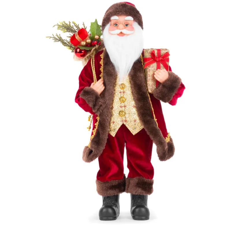 Vianočná dekorácia Santa s darčekmi, 60 cm