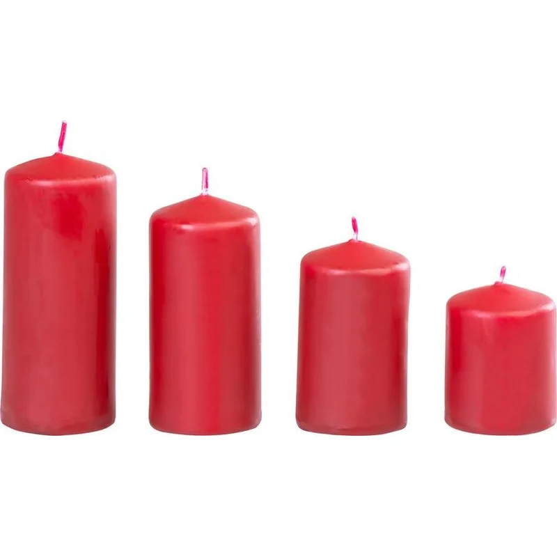 Adventné sviečky MagicHome, bordové, 4 rôzne výšky