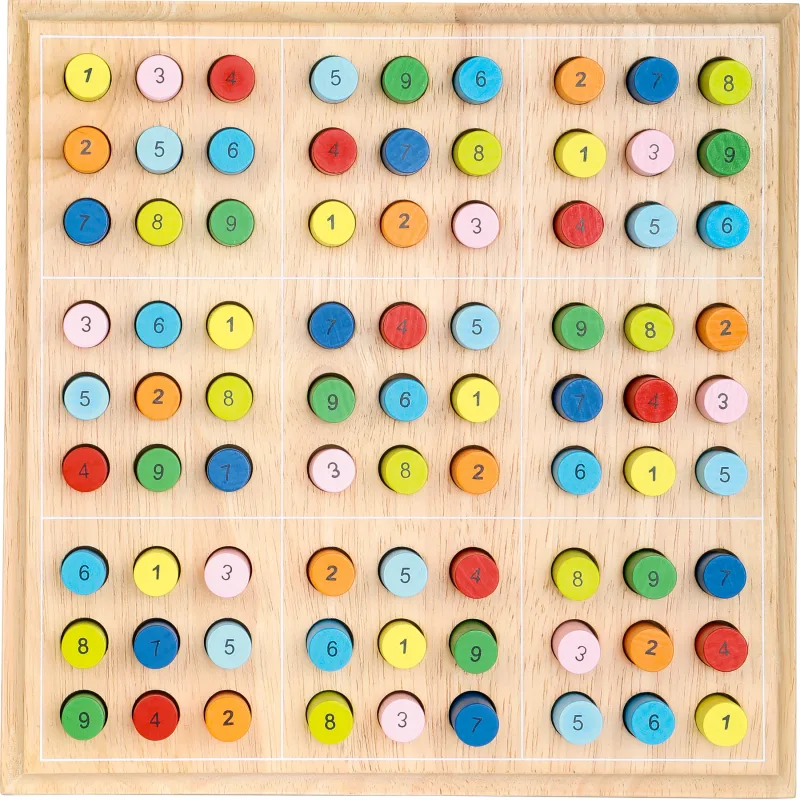 Drevené sudoku Farebné valčeky