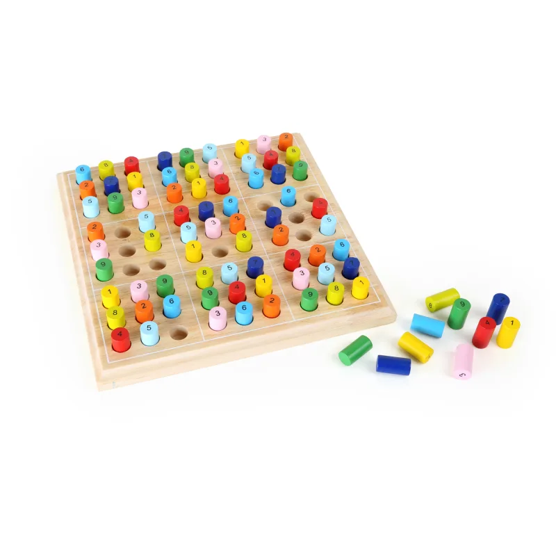 Drevené sudoku Farebné valčeky