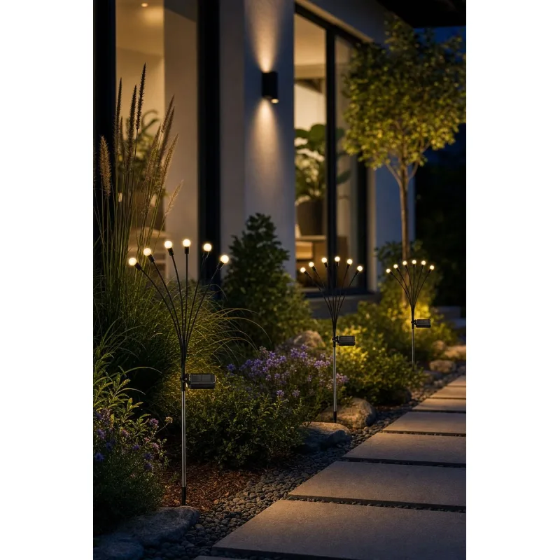 Solárna lampa Firefly 72 cm – nerezová, 6x LED