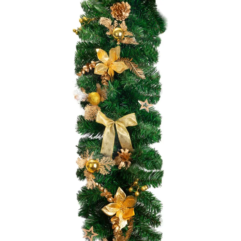 Vianočná dekorácia girlanda, zlatá, 200 cm