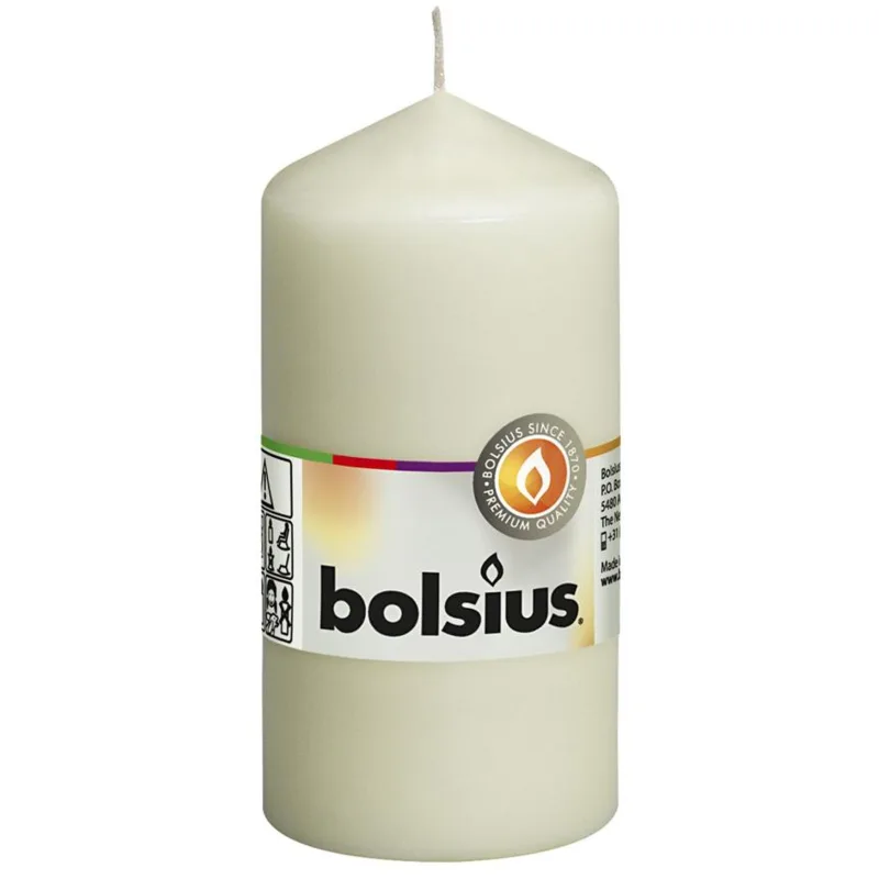 Sviečka Bolsius Pillar, 120/60 mm, krémová