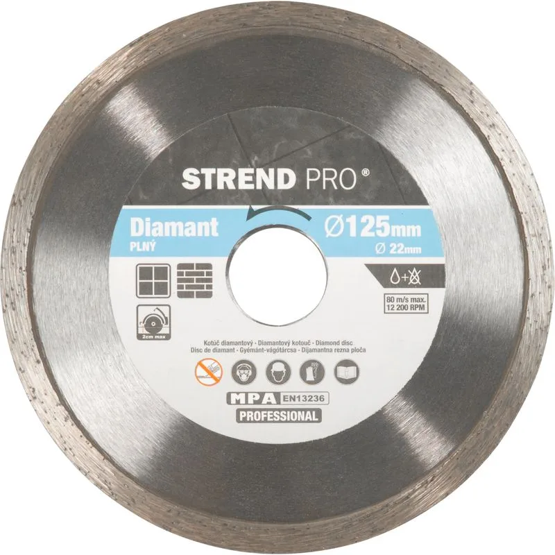 Diamantový kotúč Strend Pro 521B, 125 mm, Plný