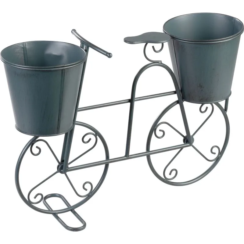 Záhradná dekorácia Mecco Stojan na 2 kvetináče, bicykel, 50x15x37 cm