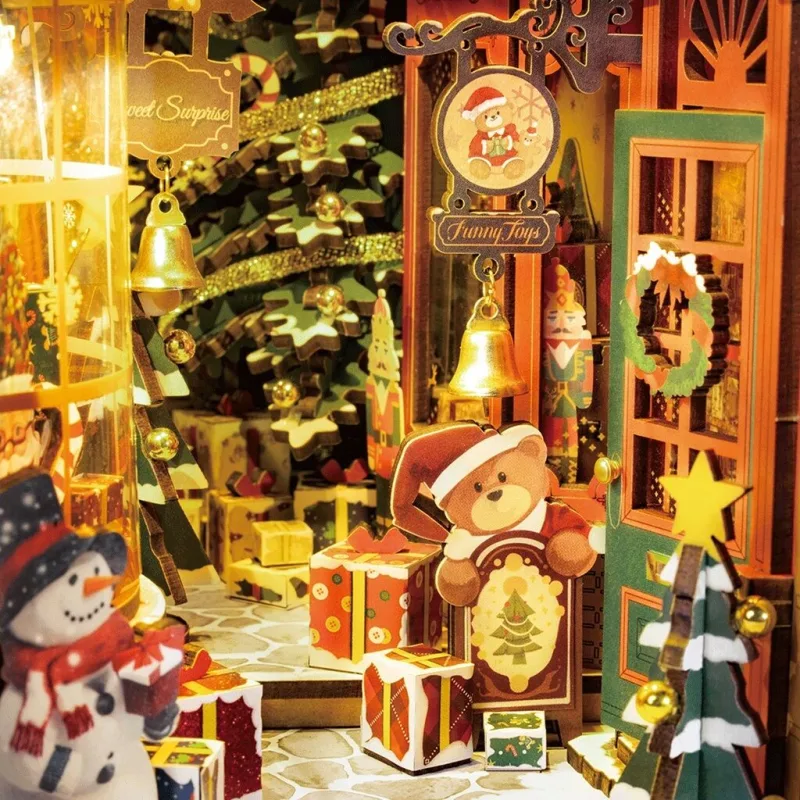RoboTime 3D puzzle Zarážka na knihy Vianočná ulička