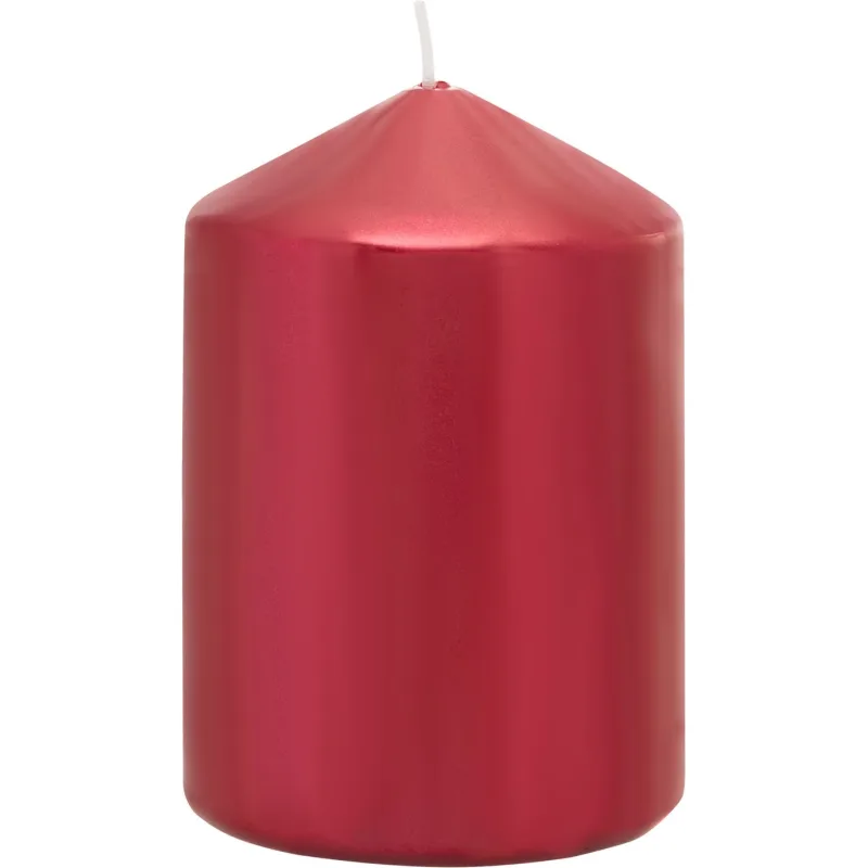 Červená sviečka MagicHome, 7×10 cm, metalický efekt, 35 h horenia