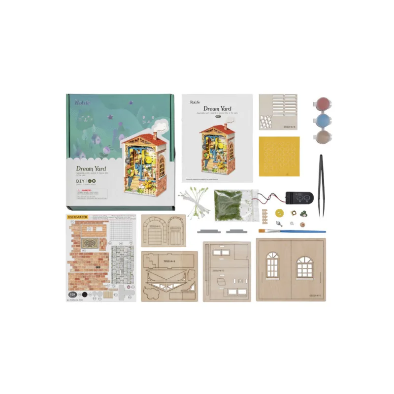 RoboTime Drevené 3D puzzle Miniatúra domčeka Dvor snov