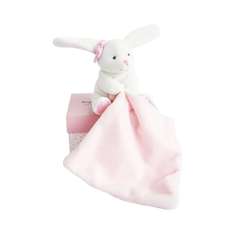 Doudou Darčeková sada ružová - Králiček s mojkáčikom 10 cm