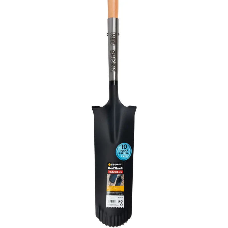 Rýľ Strend Pro Premium RedShark úzky drenážny, drevená násada D 1280 mm