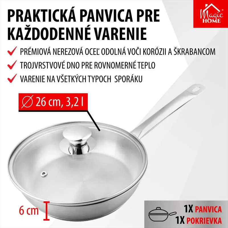 Panvica MagicHome Chloe, 26 cm, 3,2 lit., nerez