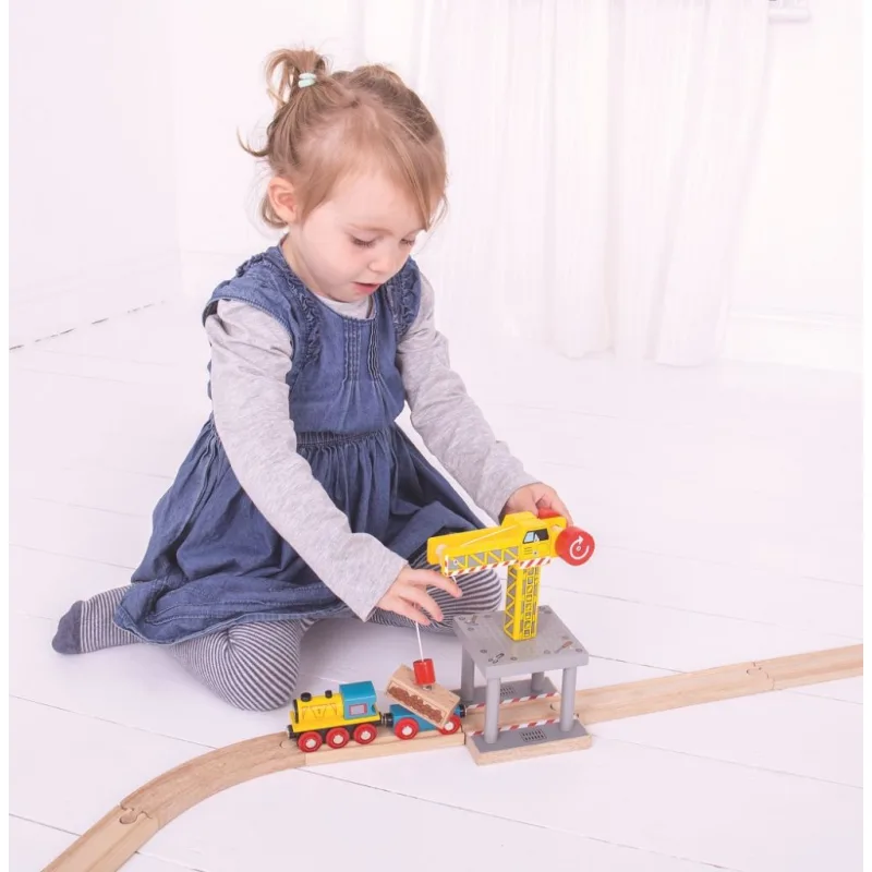 Bigjigs Rail Drevené vláčiky - Veľký žeriav