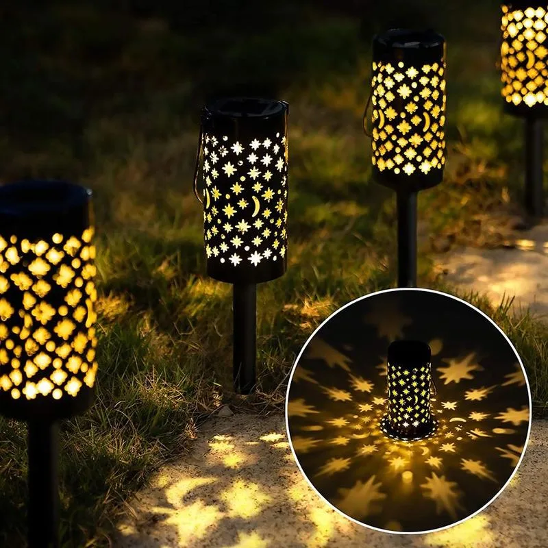 Solárna lampa Yildun 41 cm – 2 ks, teplá biela LED