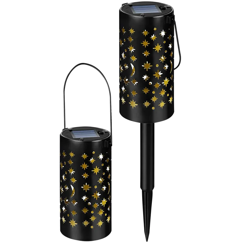 Solárna lampa Yildun 41 cm – 2 ks, teplá biela LED