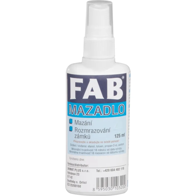 Mazadlo na zámky FAB 125 ml