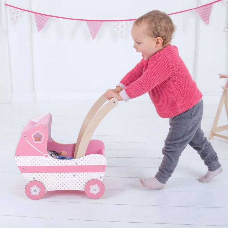 Bigjigs Toys Drevený kočík pre bábiky