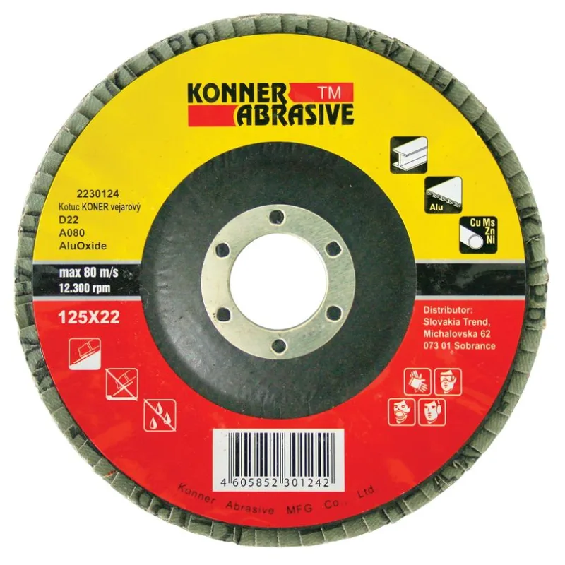 Lamelový kotúč KONNER D22 125 mm, A100, AluOxide