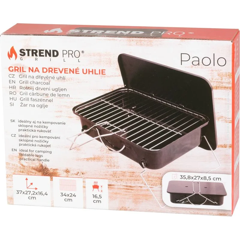 Gril na drevené uhlie Strend Pro Paolo, BBQ, 37x27x17 cm
